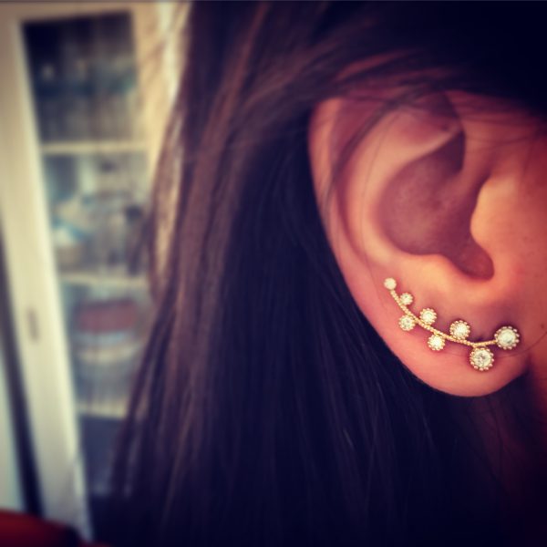 Stone point earrings-1029
